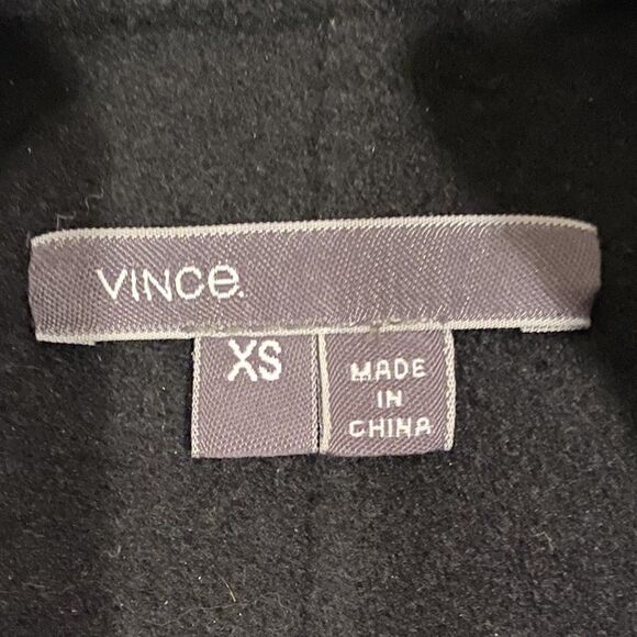 Vince Black Wool Rabbit Fur Paneled Coat XS Academia Classic Kardashian worned - Picture 10 of 13